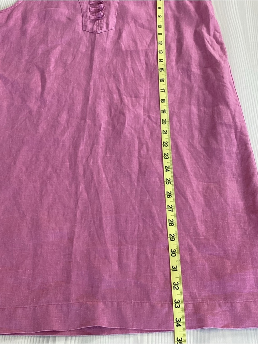 J. Jill Pink Linen Hoodie Shift Dress Frog Closure Sleeveless Petite Medium PM - Picture 8 of 8